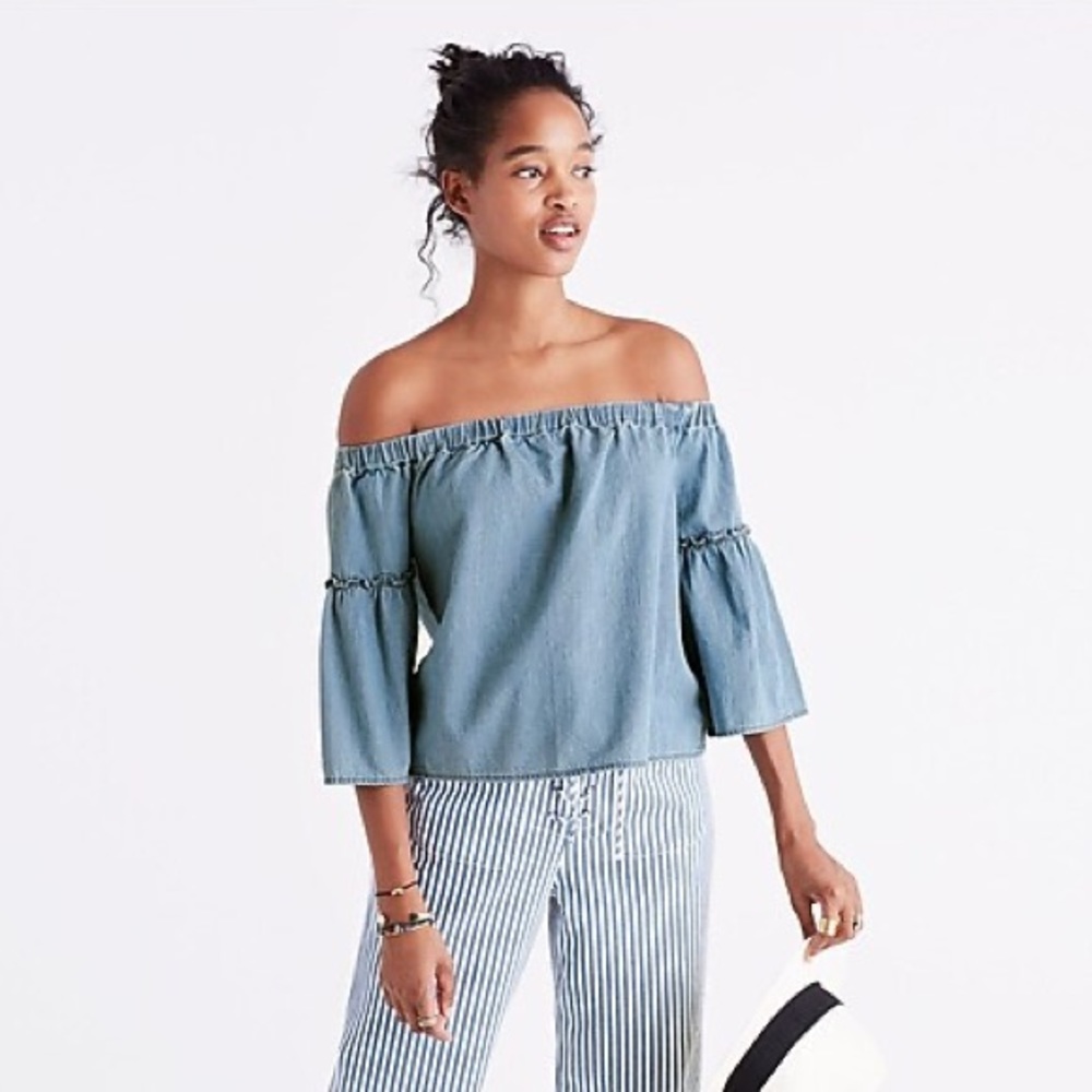 Madewell Denim Azalea Off-the-Shoulder Top